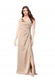 Cheapest Formal Silky Satin Bridesmaid Dress / Prom Dress with Draped Surplice Bodice UK