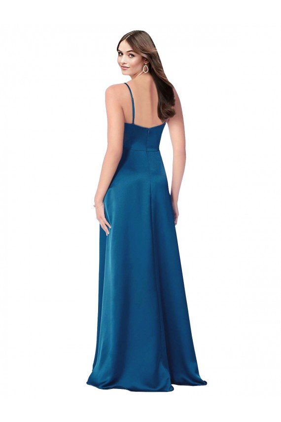 Cheapest Cowl Neck Salky Satin Bridesmaid Dress / Prom Dress UK