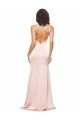 Cheapest Full Length Ruched Formal Silky Satin Bridesmaid Dress / Prom Dress with Low Back and High Split UK