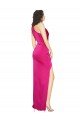 Cheapest One Shoulder Long Full Length Formal Silky Satin Bridesmaid Dress / Prom Dress with Front Side Split UK