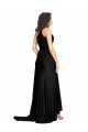 Cheapest Floor Length One Shoulder Formal Silky Satin Bridesmaid Dress / Prom Dress with Side Slit UK