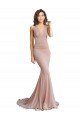 Cheapest Deep V-Neck Mermaid Low Back Long Formal Spandex Bridesmaid Dress / Prom Dress UK