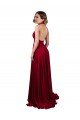 Cheapest A-Line Halter Plunge V-Neckline Open Back Formal Spandex Bridesmaid Dress / Prom Dress with Slit UK