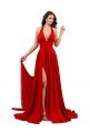 Cheapest High Slit A-Line Halter Long Formal Spandex Bridesmaid Dress / Prom Dress Open Back UK