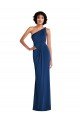 Cheapest Grecian Inspired One Shoulder Twist Draped Maxi Spandex Bridesmaid Dress / Prom Dress UK