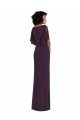 Cheapest Faux Wrap Split Sleeves Formal Maxi Spandex Bridesmaid Dress / Prom Dress with Cascade Skirt UK