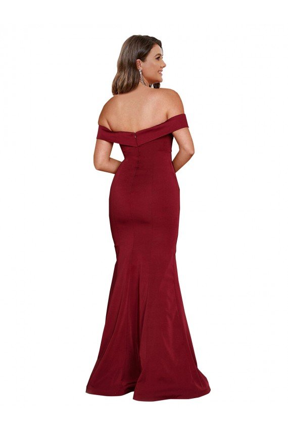 Cheapest Off Shoulder Sleeves Sweetheart Neckline Long Formal Spandex Bridesmaid Dress / Prom Dress UK