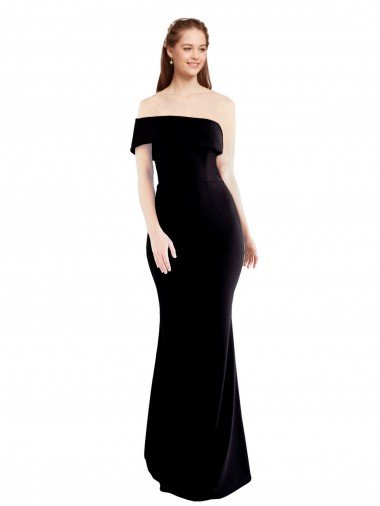 Cheapest Asymmetrical Draped Off the Shoulder Banded Formal Crepe Bridesmaid Dress / Prom Dress UK