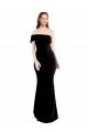 Cheapest Asymmetrical Draped Off the Shoulder Banded Formal Crepe Bridesmaid Dress / Prom Dress UK