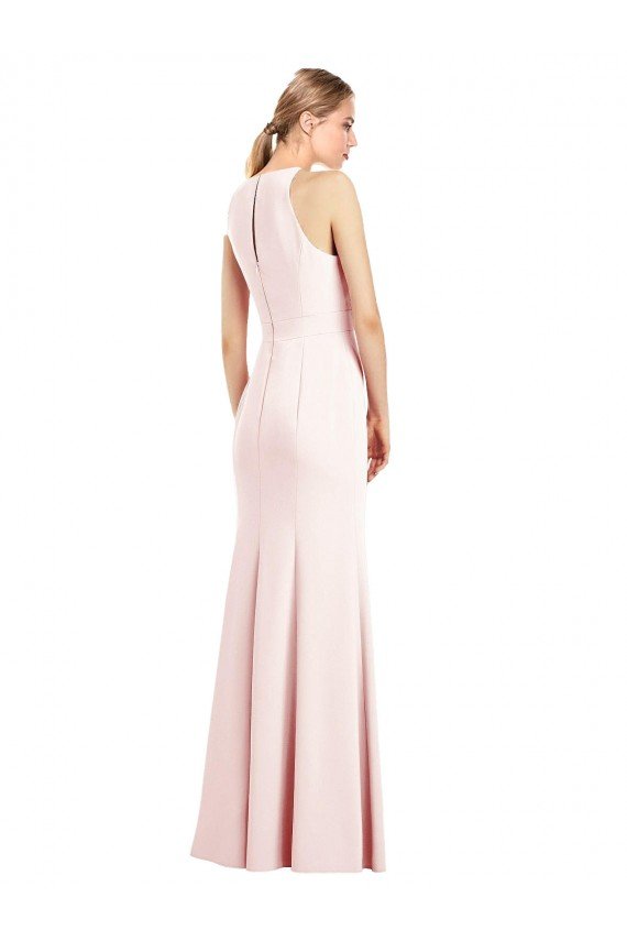 Cheapest V-Neck Keyhole Back Crepe Trumpet Bridesmaid Dress / Prom Dress UK