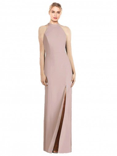 Cheapest High Neck Cutout Halter Trumpet Bridesmaid Dress UK