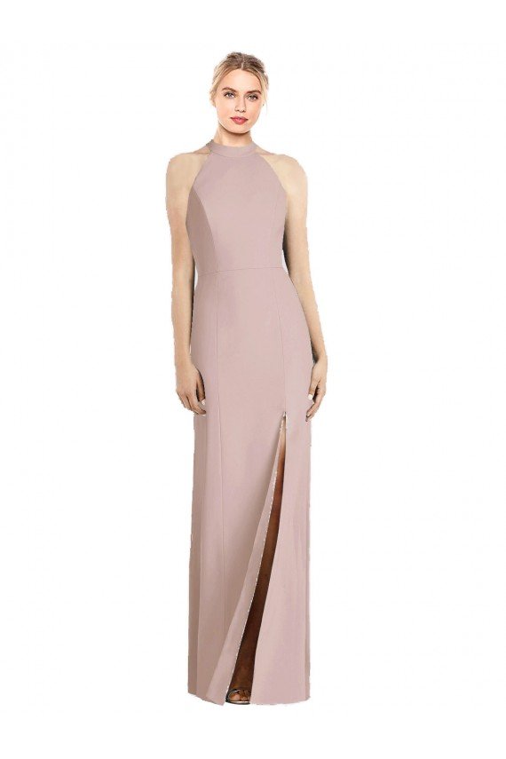 Cheapest High Neck Cutout Halter Trumpet Bridesmaid Dress UK