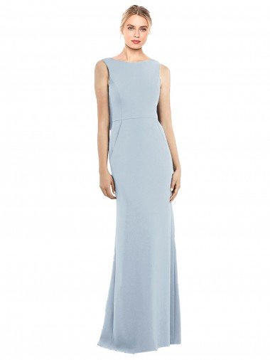 Cheapest Draped Backless Crepe Bridesmaid Dress / Prom Dress with Pockets UK