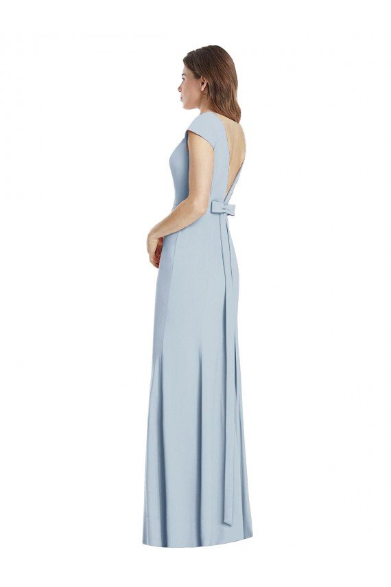 Cheapest Bateau Neck Cap Sleeves Open Back Trumpet Bridesmaid Dress / Prom Dress UK