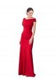 Cheapest Sleeveless Ruched Formal Crepe Mermaid Bridesmaid Dress / Prom Dress with Off The Shoulder Detail UK