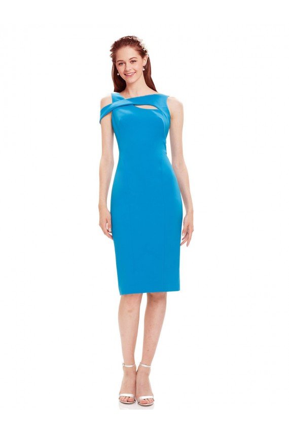 Cheapest Sleeveless Formal Crepe Cocktail Dress / Homecoming Dress with Keyhole Off The Shoulder Detailing UK