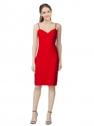 Cheapest Sleeveless Sheath Sweetheart Neckline Formal Crepe Bridesmaid Dress / Prom Homecoming Dress UK