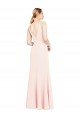 Cheapest Slim A-Line V-Neck Long Stretch Formal Crepe Bridesmaid Dress / Prom Dress with V-Back UK