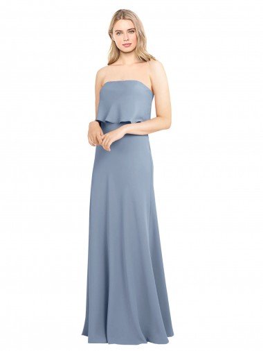 Cheapest High Neck Sheath Sleeveless Stretch Formal Crepe Bridesmaid Dress / Prom Dress UK