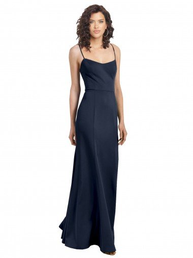 Cheapest Fit and Flare Scoop Neck Long Sleeveless Stretch Formal Crepe Bridesmaid Dress / Prom Dress UK