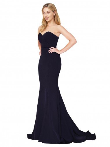 Cheapest Sweetheart High Neck Sweep Train Sleeveless Formal Crepe Bridesmaid Dress / Prom Dress UK