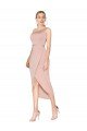 Cheapest Knee Length One Shoulder Formal Crepe Short Wrap Bridesmaid Dress / Prom Dress UK