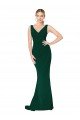 Cheapest V-Neck Floor Length Long Formal Crepe Mermaid Bridesmaid Dress / Prom Dress UK