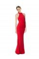 Cheapest Halter Neck Keyhole Back Sleeveless Formal Crepe Maxi Bridesmaid Dress / Prom Dress UK