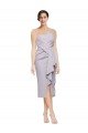 Cheapest Short Cocktail Length Strapless Formal Crepe Bridesmaid Dress / Prom Dress with Ruffles UK