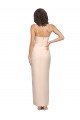 Cheapest Long Full Length Ruffles Strapless Low Back Crepe Bridesmaid Dress / Prom Dress with Straps UK