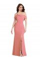 Cheapest One Shoulder Draped Cuff Maxi Bridesmaid Dress / Prom Dress with Front Slit UK