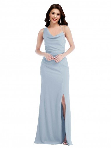 Cheapest One Shoulder Draped Cowl Neck Maxi Bridesmaid Dress / Prom Dress UK