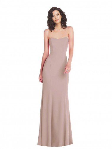 Cheapest Strapless Princess Line Formal Crepe Mermaid Bridesmaid Dress / Prom Dress UK