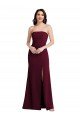 Cheapest Strapless Crepe Maxi Bridesmaid Dress / Prom Dress with Front Slit UK