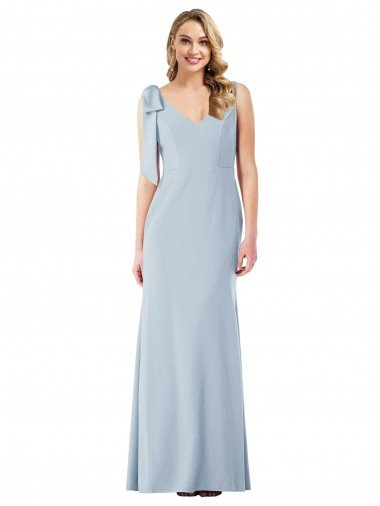 Cheapest V-Back Bow Shoulder Trumpet Bridesmaid Dress / Prom Dress UK