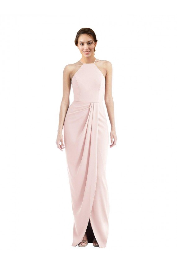 Cheapest Halter Draped Tulip Skirt Maxi Bridesmaid Dress / Prom Dress UK