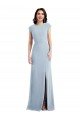 Cheapest Cap Sleeve Open Back Trumpet Formal Crepe Bridesmaid Dress / Prom Dress with Front Slit UK