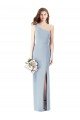 Cheapest One Shoulder Crepe Trumpet Bridesmaid Dress / Prom Dress with Front Slit UK