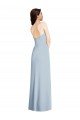 Cheapest Strapless Scoop Back Maxi Formal Crepe Bridesmaid Dress / Prom Dress with Front Slit UK