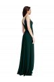 Cheapest Slim A-Line V-Neck Full Length Formal Crepe Bridesmaid Dress / Prom Dress with Side Slit UK