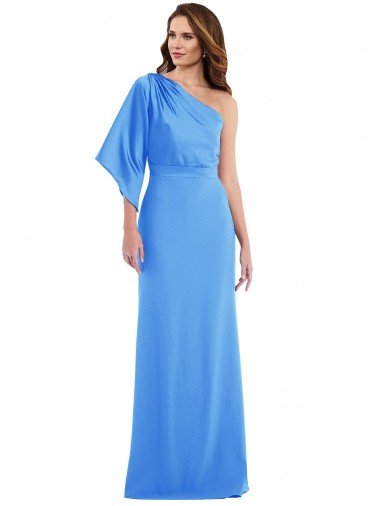 Cheapest One Shoulder Bell Sleeves Trumpet Bridesmaid Dress / Prom Dress UK