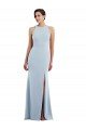 Cheapest Cutout Open Back Halter Maxi Formal Crepe Bridesmaid Dress / Prom Dress with Scarf Tie UK