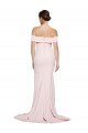 Cheapest Off Shoulder Long Formal Crepe Bridesmaid Dress / Prom Dress with Straight Neckline and Side Split UK