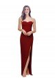 Cheapest Straight Pencil Skirt Long Sweetheart Formal Crepe Bridesmaid Dress / Prom Dress with High Side Split UK