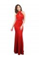 Cheapest Halter Neck keyhole Front Back Long Formal Stretch Satin Bridesmaid Dress / Prom Dress UK