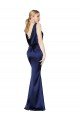 Cheapest Sheath High Neck Formal Stretch Satin Bridesmaid Dress / Prom Dress Low Back UK