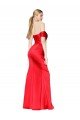 Cheapest High Neck Off the Shoulder Formal Stretch Satin Bridesmaid Dress / Prom Dress with High Slit UK