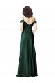 Cheapest Off the Shoulder Sleeves Long Formal Stretch Satin Bridesmaid Dress / Prom Dress with Pleated Draped Neckline UK