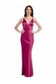 Cheapest V-Neck Spaghetti Straps Slim Formal Stretch Satin Bridesmaid Dress / Prom Dress with Low Scoop Back UK