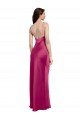 Cheapest V-Neck Spaghetti Straps Slim Formal Stretch Satin Bridesmaid Dress / Prom Dress with Low Scoop Back UK